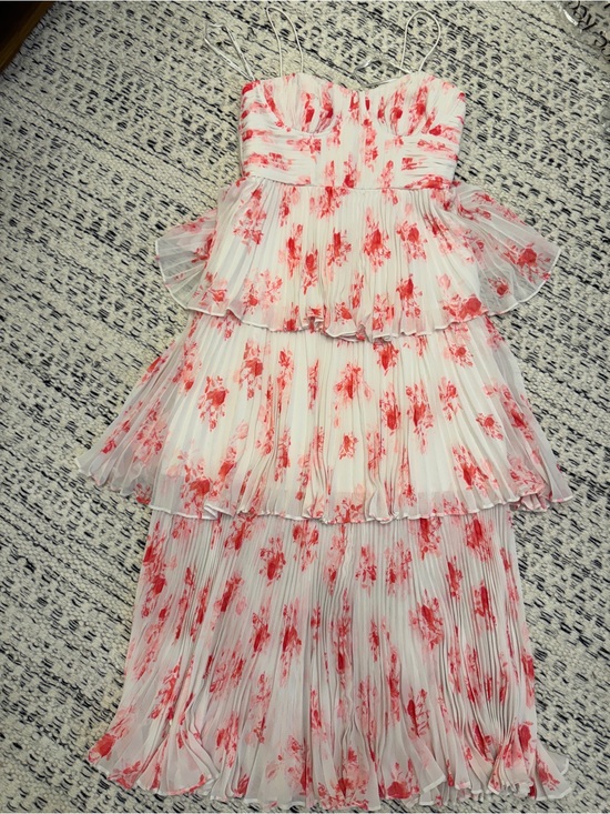 Self-Portrait Dresses & Skirts - Self-Portrait White Dress with Coral Floral Print